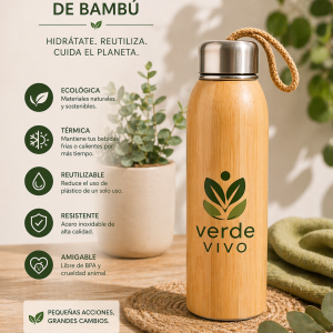 Botella de agua de bambú